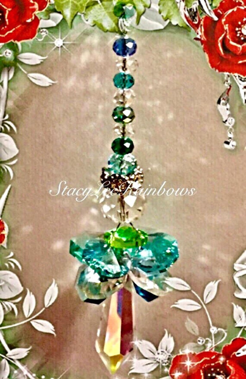 Asfour 38mm AB Icicle Angel Crystal Sun CatcherCar Charm