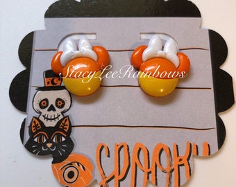 Minnie Mouse Candy Corn Stud Earrings Halloween Stud Earrings Disney Stud Earrings Womens Earings Jewellery Disney Jewelry