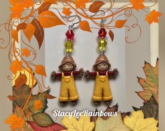 Scarecrow Earrings Fall Thanksgiving Earrings, Earings, Jewellery , Jewelry, Costume Jewellery, Gift