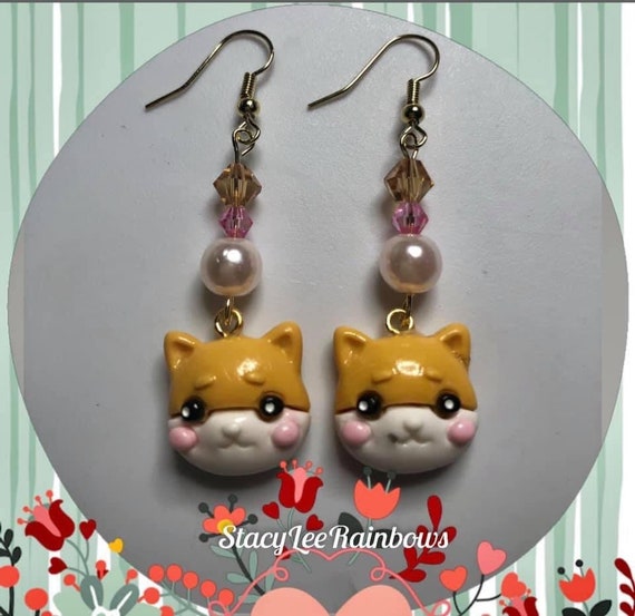 Crystal cat earrings sale