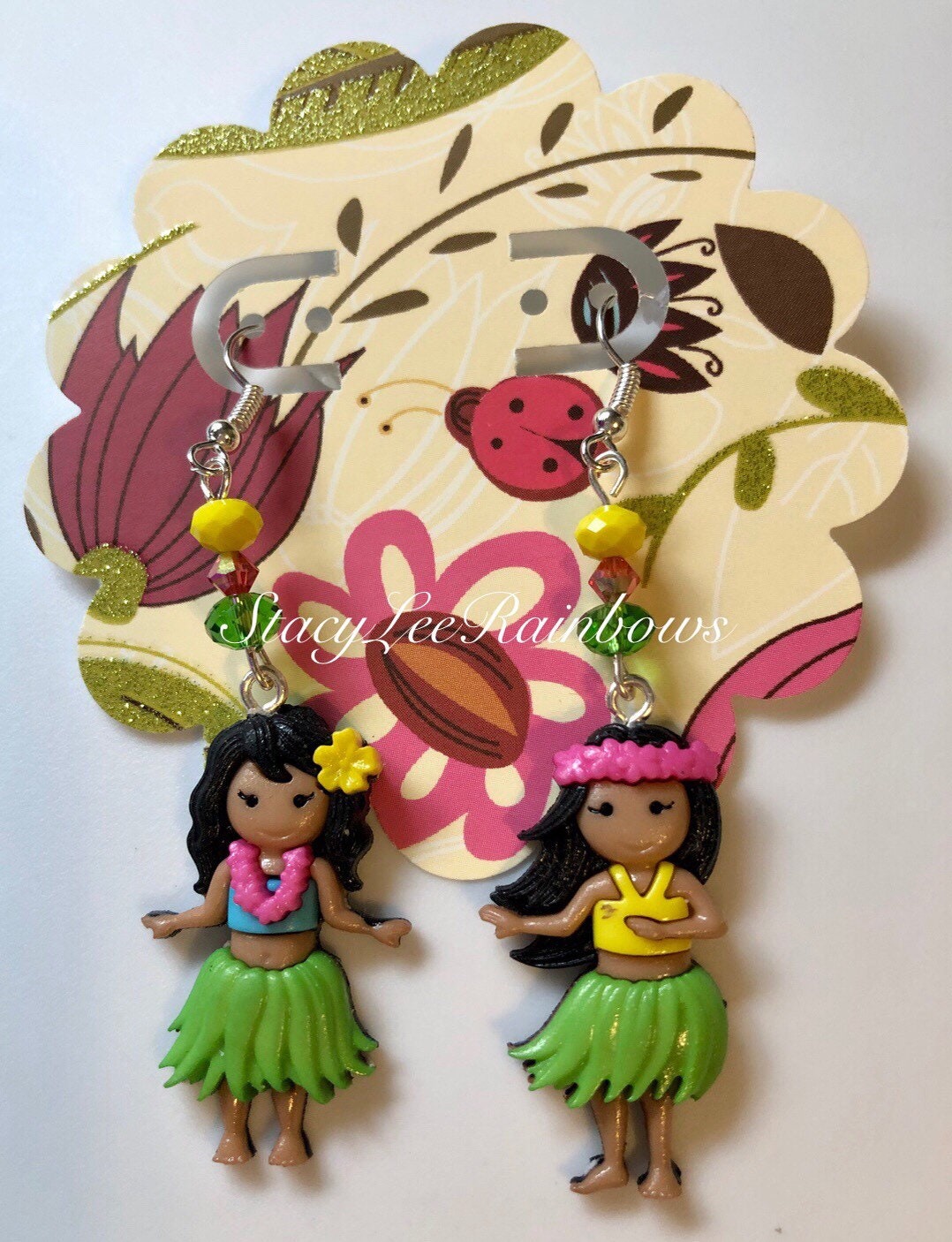 Hawaiian Hula Girl Earrings Dangle Drop Earrings Hawaii Etsy