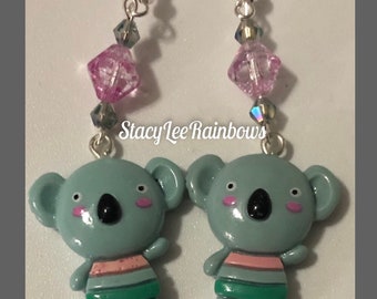 Koala Dangle Earrings, Novelty Womens Jewelry
