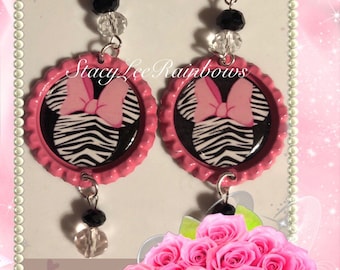Minnie Mouse Inspired Earrings Earings Dangle Drop Earrings Disney vacation Jewelry Jewellery