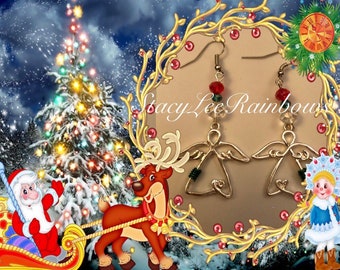 Engel Weihnachtsohrringe, Silberdrahtengel Schmuck