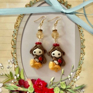 Beauty and the Beast ‘Belle & Beast’ Earrings Belle Dangle Earrings Cute Earings Resin Earings