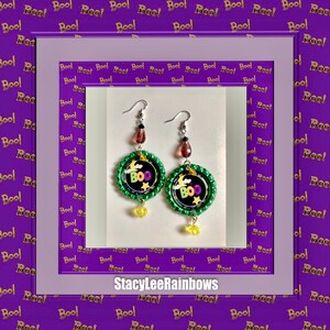 Halloween Earrings, Halloween Boo Dangle Halloween Earrings, Bottlecap Halloween Ghost  Earrings, Halloween Jewelry, Halloween Gift