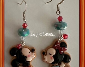 Mickey and Minnie Mouse Clay Earrings, Disney Vacation Jewelry