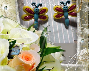 Dragonfly Stud Earrings Earings Nylon Button Converted Stud Earrings Womens Jewelry Jewellery