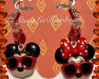 Mickey and Minnie Mouse Earrings, Disney Vacation Jewelry
