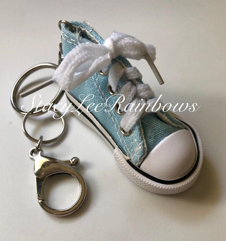 High-top Canvas Sneaker/shoe Keychain High Top Key Chain/ring With ...