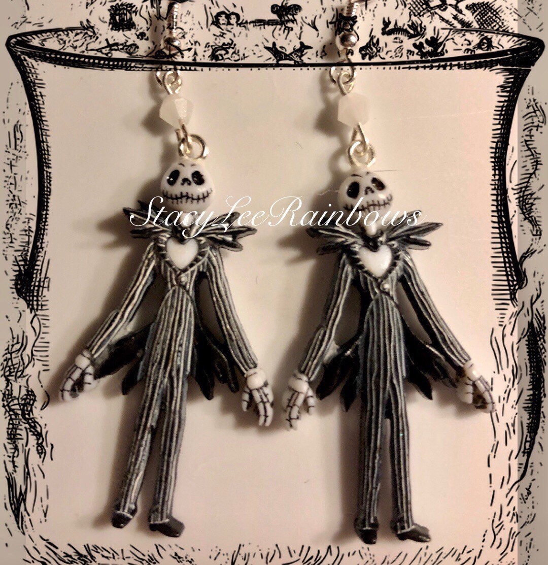 Nightmare Before Christmas Earrings Jack Skellington Dangle Drop