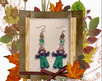 Scarecrow Earrings Fall Thanksgiving Earrings, Earings, Jewellery , Jewelry, Costume Jewellery, Gift