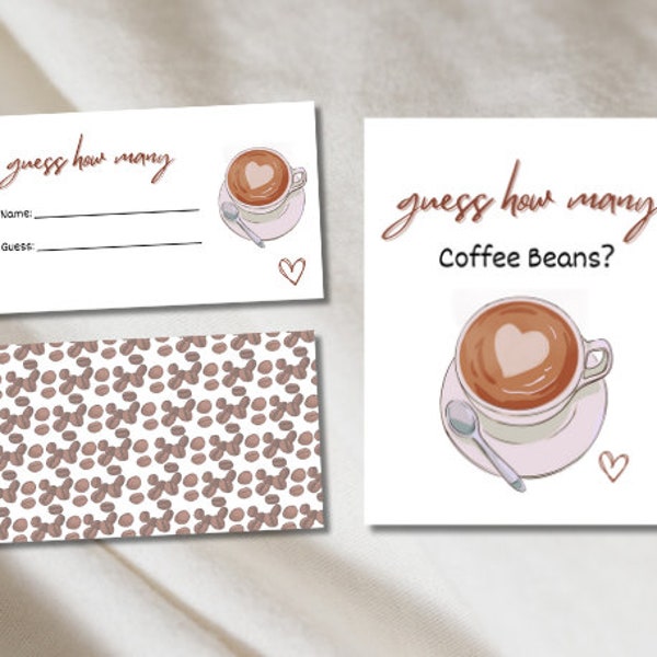 Baby Shower or Sprinkle Guess How Many Game Printable | Something Sweet is Brewing Coffee Lover | Digital Print at Home