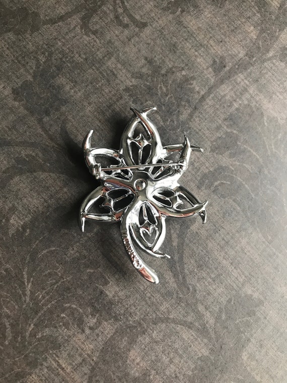 Sarah Coventry Flower Brooch, Antique Silver Broo… - image 8