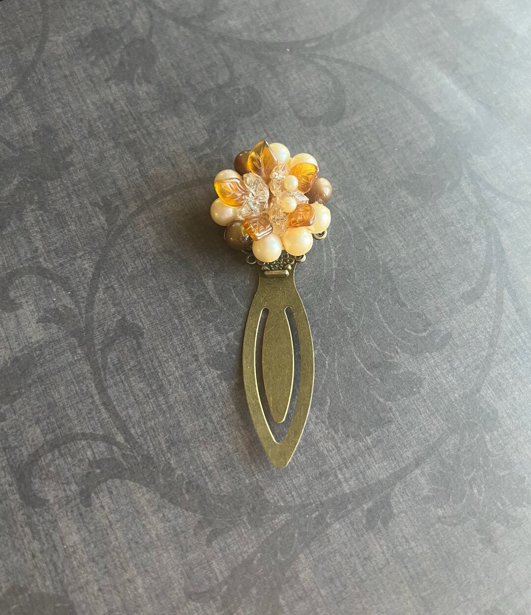 Floral Clip Bookmark, Vintage Style Bookmark, Bronze Clip Bookmark