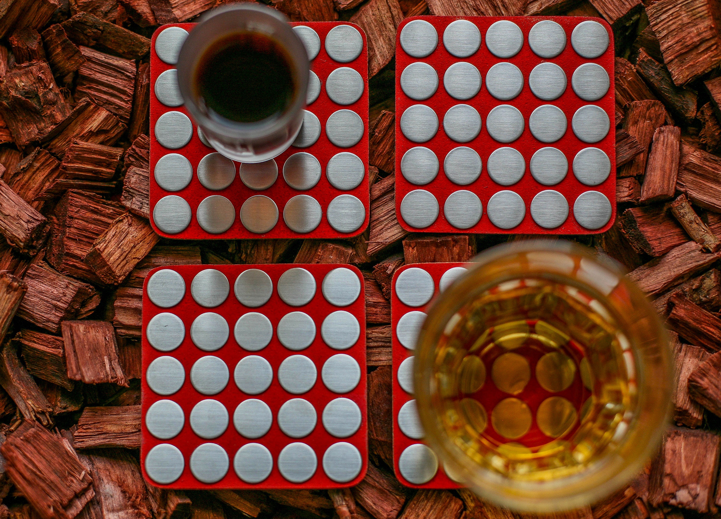 Red Coasters Unique Coasters Beverage Coasters Decorative Etsy