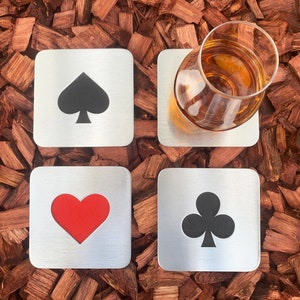 Set mit 4 von Pokerkarten inspirierten Untersetzern - Perfektes Geschenk für Gamer
