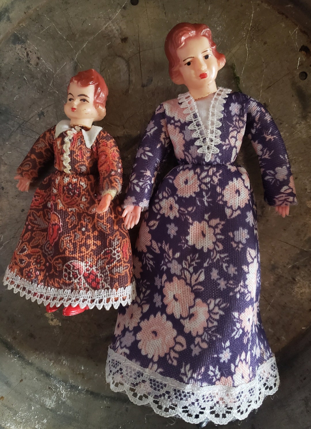 Vintage German Dollhouse Dolls CACO Wrapped Legs Etsy