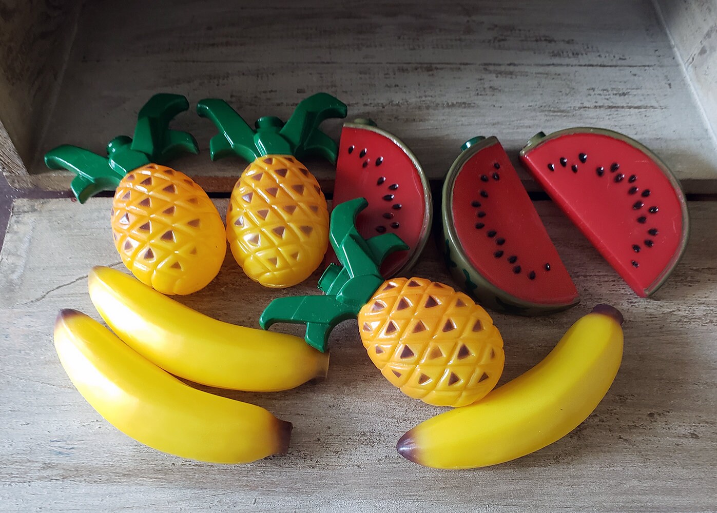 Large Vintage Plastic Fruit Banana Watermelon and Pineapple Etsy