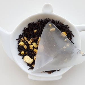 De-Caf Ginger Peach Black Tea in Pyramid Sachets (2 Tins)