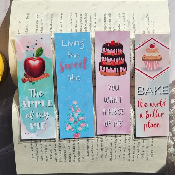Fun Food Quote Bookmarks - Laminated - Pun - Pie - Dessert - Cake - Candy - Tree - Cupcake - Apple - Fruit - Funny - Silly Strawberry