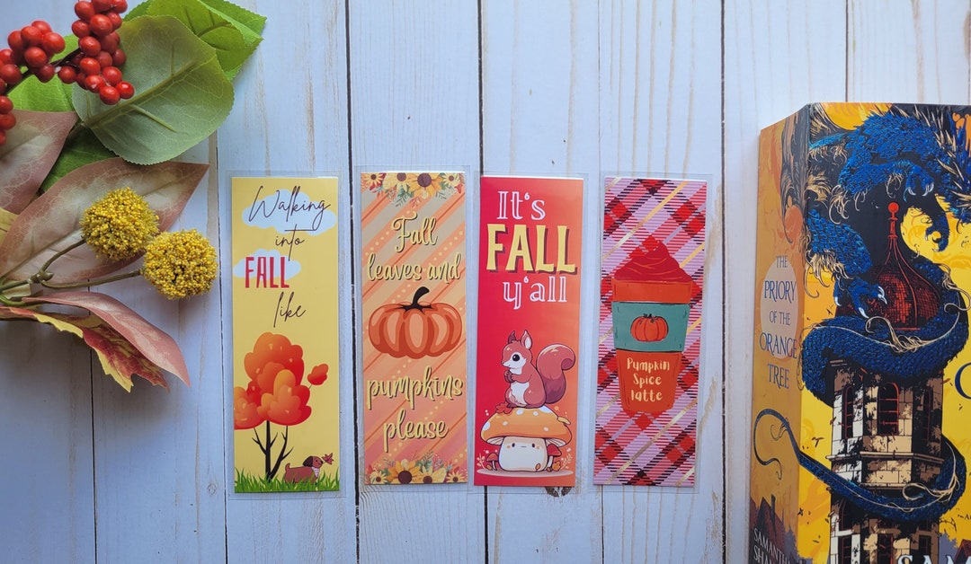 Cute Fall Bookmarks Laminated Trees Leaves Nature Etsy
