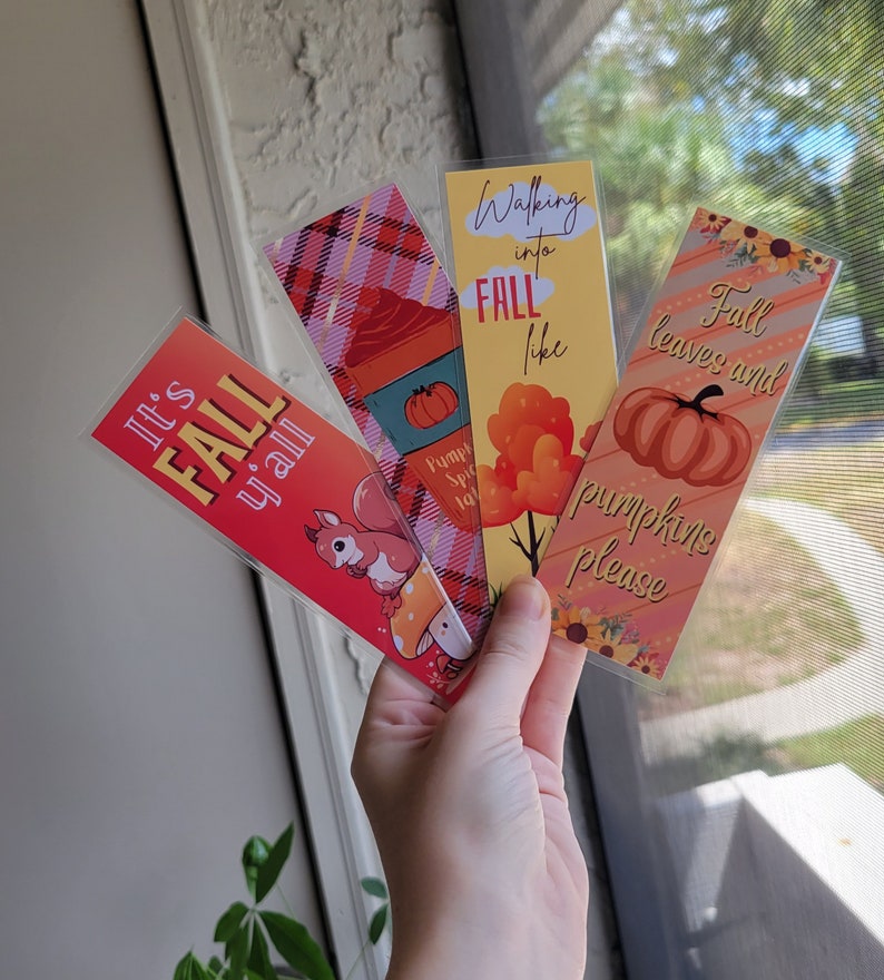 Cute Fall Bookmarks Laminated Trees Leaves Nature Etsy