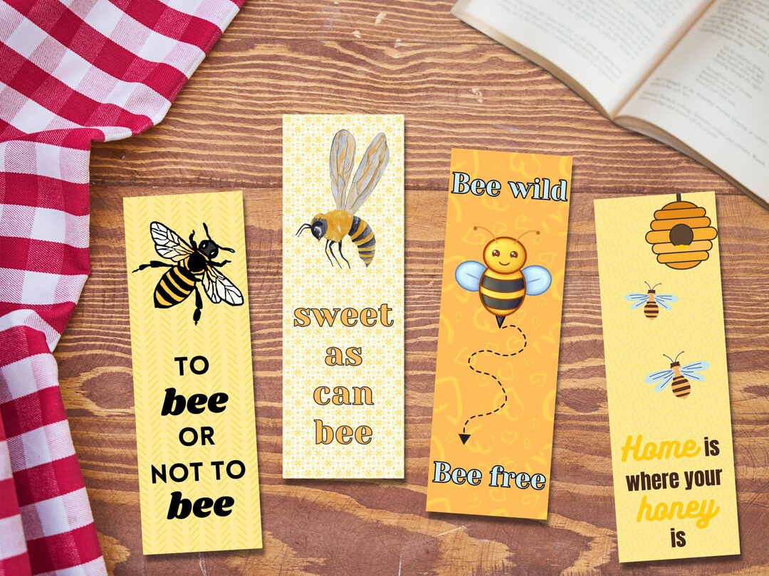 NEW Printable Bee Quote Bookmarks Cute Fun Kids Nature Etsy