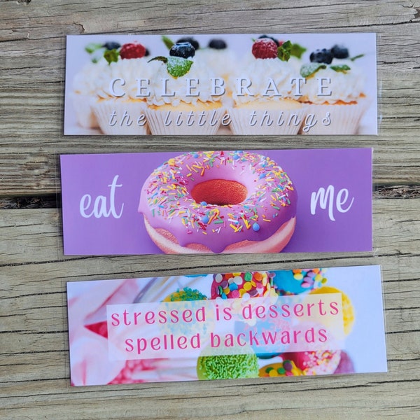 Laminated Bookmarks • Donuts • Cupcakes • Cake pops • Food • Quotes • Dessert • Sprinkles • Colorful • Summer • Spring • Foodie • Foodlover