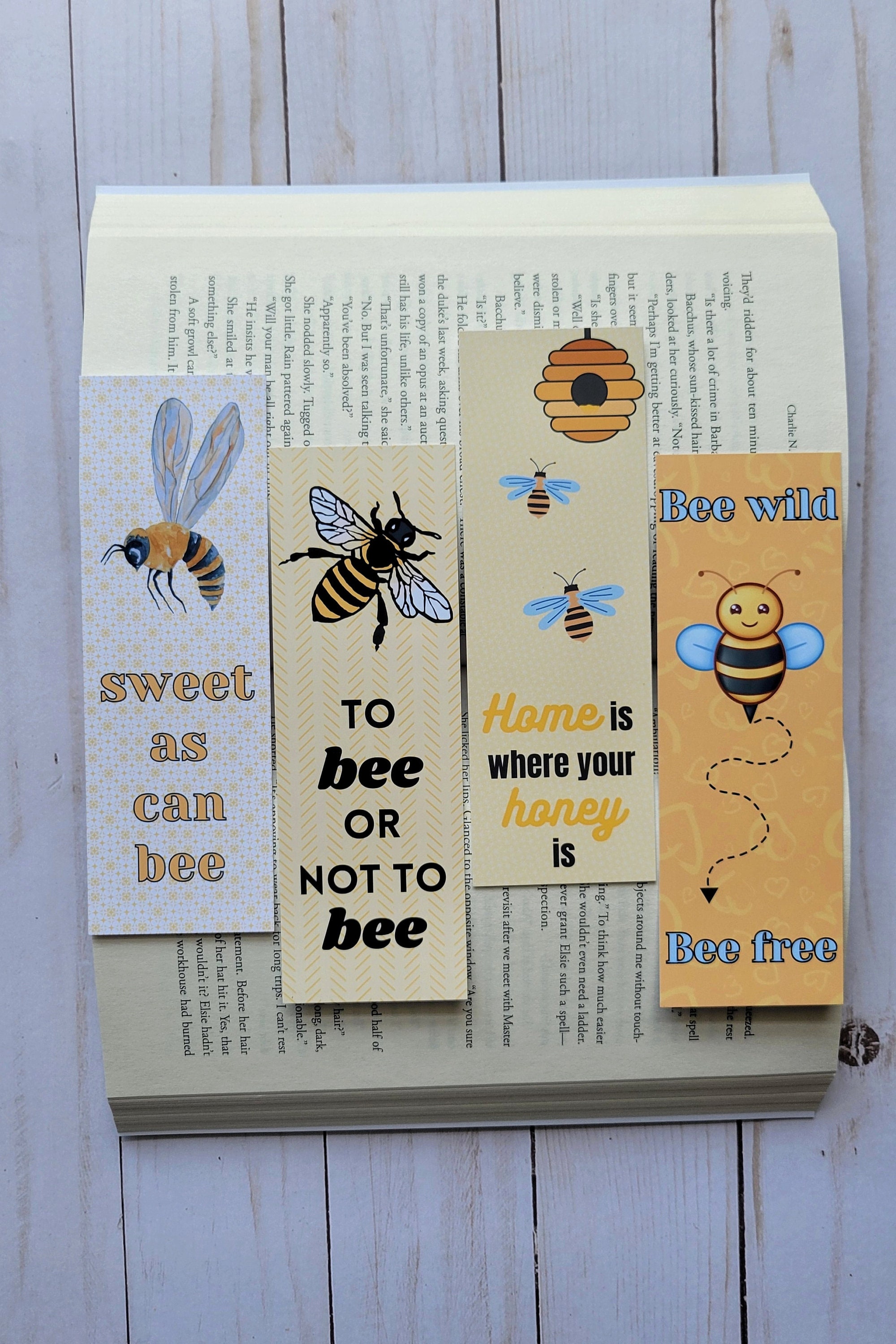 Clip Book Mark Journal Clip Honey Bee Ribbon With Flower Accent Very Cute