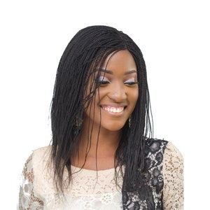 READY TO SHIP: Closure Micro Million Twist Wig - 12 inches - braid wig, braided wig, Senegalese twists