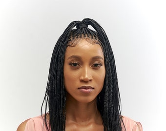 Wow Braids 30,5 cm Million de tresse sans nœud, 360 perruques tressées en dentelle Full HD sans nœuds perruques tressées avec des cheveux de bébé HD Lace Front Braid Wigs