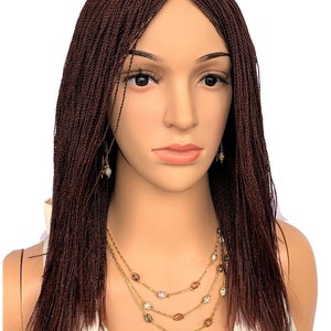 PRÊT À EXPÉDIER : Fermeture Micro Million Twist Wig 12 pouces perruque tresse, perruque tressée, torsades sénégalaises Color 35