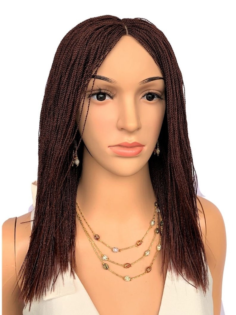 PRÊT À EXPÉDIER : Fermeture Micro Million Twist Wig 12 pouces perruque tresse, perruque tressée, torsades sénégalaises Color 35