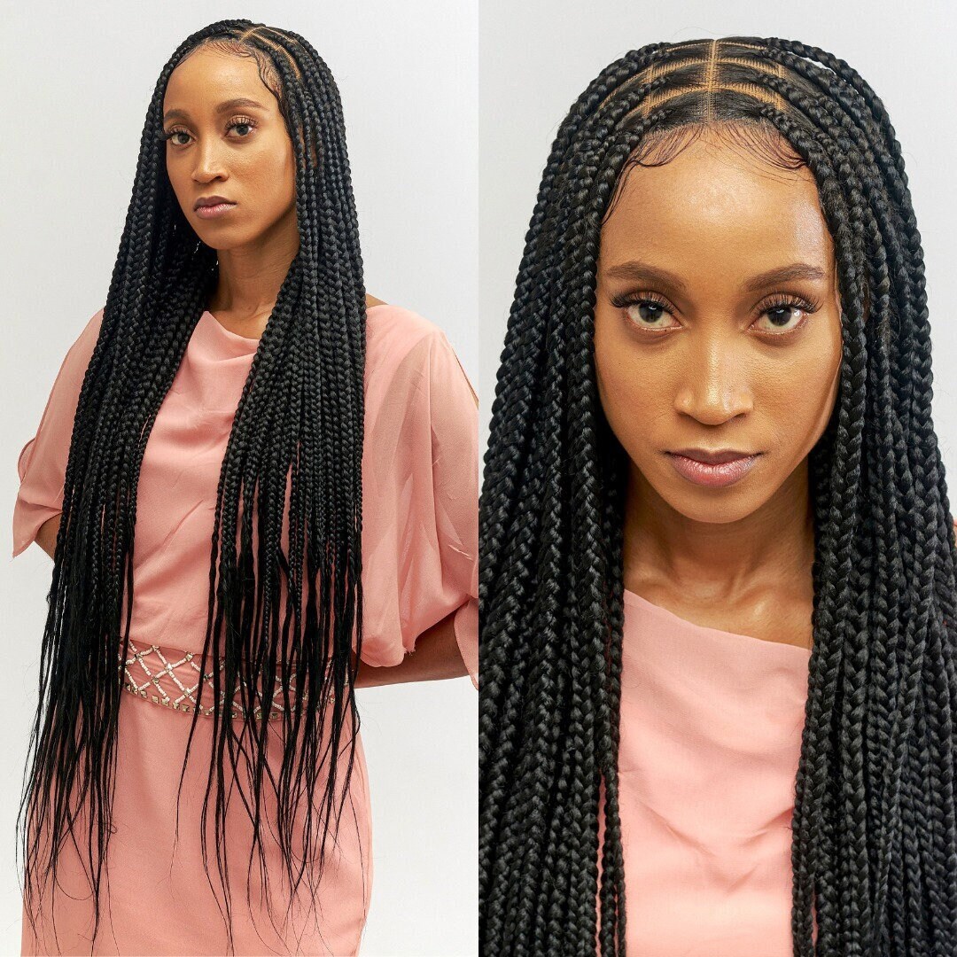 Wow Braids 32 Large Knotless Braid, 360 Full HD Lace Braided Wigs