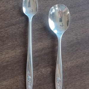Morning Rose pattern baby spoon set by Oneida Community