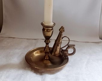 Brass chamberstick with snuffer.  Andrea by Sadek