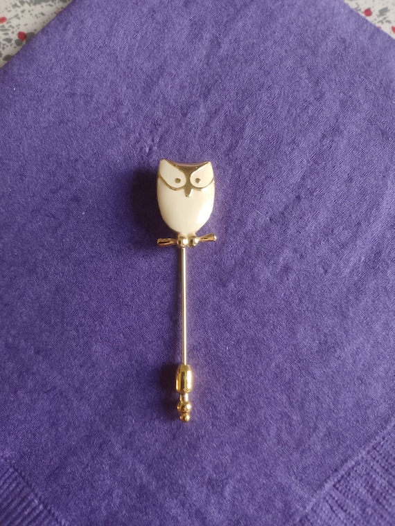 Crown Trifari owl stickpin