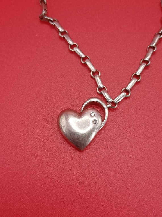 Sterling bracelet and heart charm - image 3