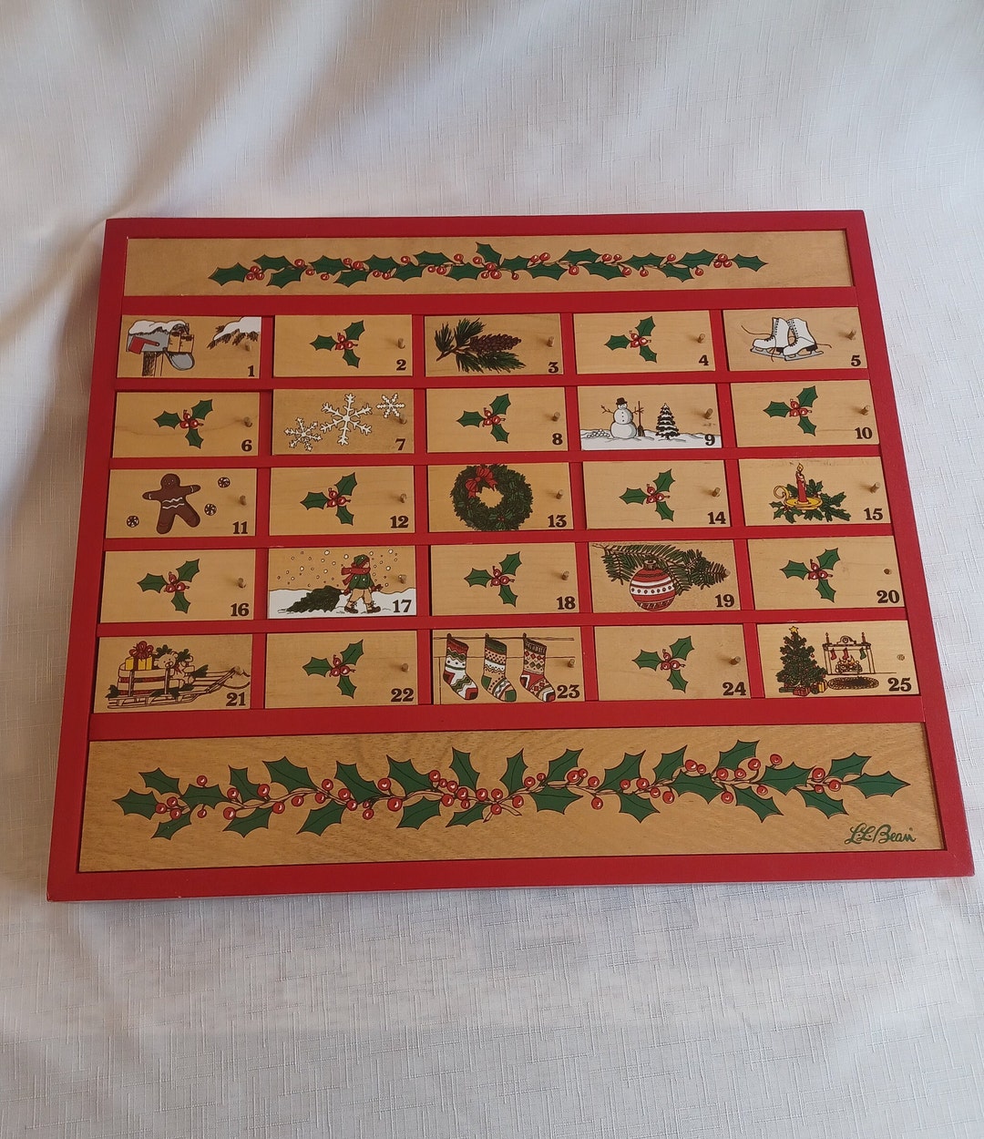 L L Bean Wooden Advent Calendar Etsy