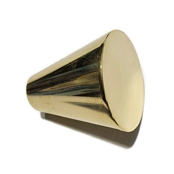 Solid Brass Knob mid century Modern Knob Conical Knob 50's Modern 60's Modern 70's Modern