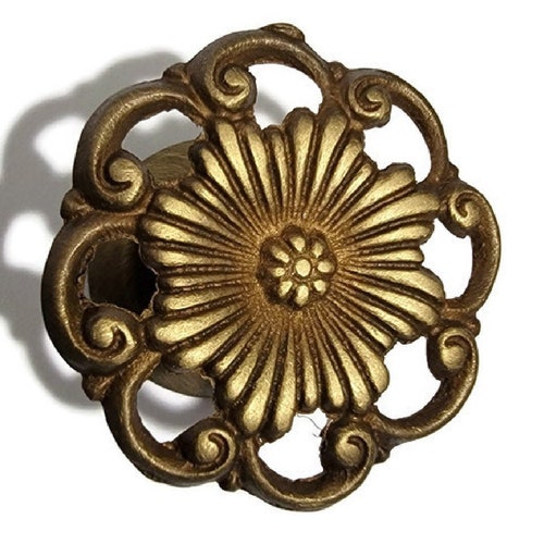Brass Knob Victorian Style Cast Brass Knob Etsy