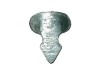 May include: A silver metal fastener with a pointed tip and a rounded top. The fastener is labeled "Z-3036".