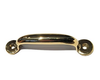 Drawer Pull - Polished Brass Cabinet Pull - Kitchen Bin - Storage Bin- Hoosier Cabinet- Sellers