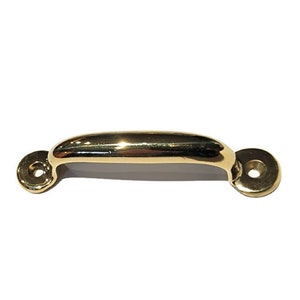 Drawer Pull - Polished Brass Cabinet Pull - Kitchen Bin - Storage Bin- Hoosier Cabinet- Sellers