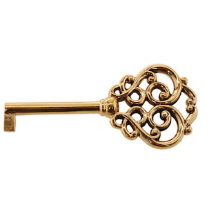 Decorative Key -  Cast Brass Key - Vintage Style Skeleton Key