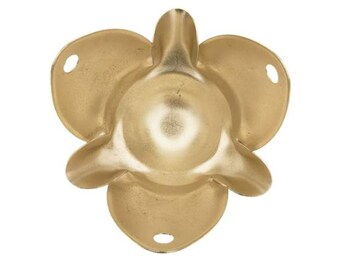 TRUNK CORNER Large Brass Plated Stamped Steel Case Corner