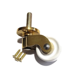 Furniture Caster -Cast Brass PLATFORM CASTER with Porcelain Wheel