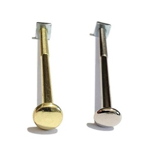 Knob Bolt  3&quot; - Nickel or Brass Plated Knob Bolt -  Brass plated Bolt - Nickel Plated Bolt- Replacement Knob Bolt for Glass Knobs