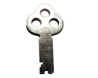 Excelsior Lock Company Trunk lock Key - Nickel Plated Steel Replacement Key - Antique Lock Key Replacement trunk key